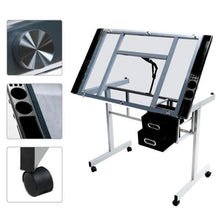 Load image into Gallery viewer, Art Desk - Drafting Desk with Storage - Artist Desk &amp; Drafting Table for Drawing - Adjustable Tracing Table
