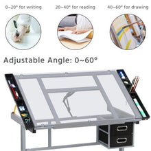 Load image into Gallery viewer, Art Desk - Drafting Desk with Storage - Artist Desk &amp; Drafting Table for Drawing - Adjustable Tracing Table
