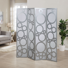 Load image into Gallery viewer, 4-Panel Wood Room Divider - Circle Pattern Divider
