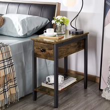 Load image into Gallery viewer, End Table - Rustic Side Table - Small Side Table With Drawer - Wooden Side Table With Storage - Wooden End Table With Storage
