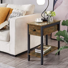 Load image into Gallery viewer, End Table - Rustic Side Table - Small Side Table With Drawer - Wooden Side Table With Storage - Wooden End Table With Storage
