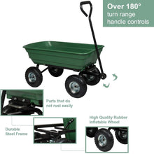 Load image into Gallery viewer, Garden Cart - Yard Cart - Dump Garden Wagon - Heavy Duty Yard Wagon - Garden Utility Cart - Garden Wagon Cart
