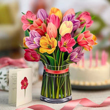 Load image into Gallery viewer, 3D Paper Bouquet Card, POP Up Flower Greeting Cards
