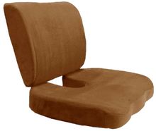 Load image into Gallery viewer, Orthopedic Comfort Memory Foam Coccyx Seat Pad And Back Support Set
