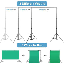 Load image into Gallery viewer, 2x3m Photo Studio Background Support Stand Kit Screen Backdrop Set UK
