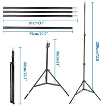 Load image into Gallery viewer, 2x3m Photo Studio Background Support Stand Kit Screen Backdrop Set UK
