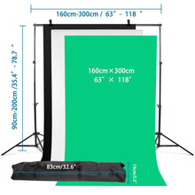 Load image into Gallery viewer, 2x3m Photo Studio Background Support Stand Kit Screen Backdrop Set UK
